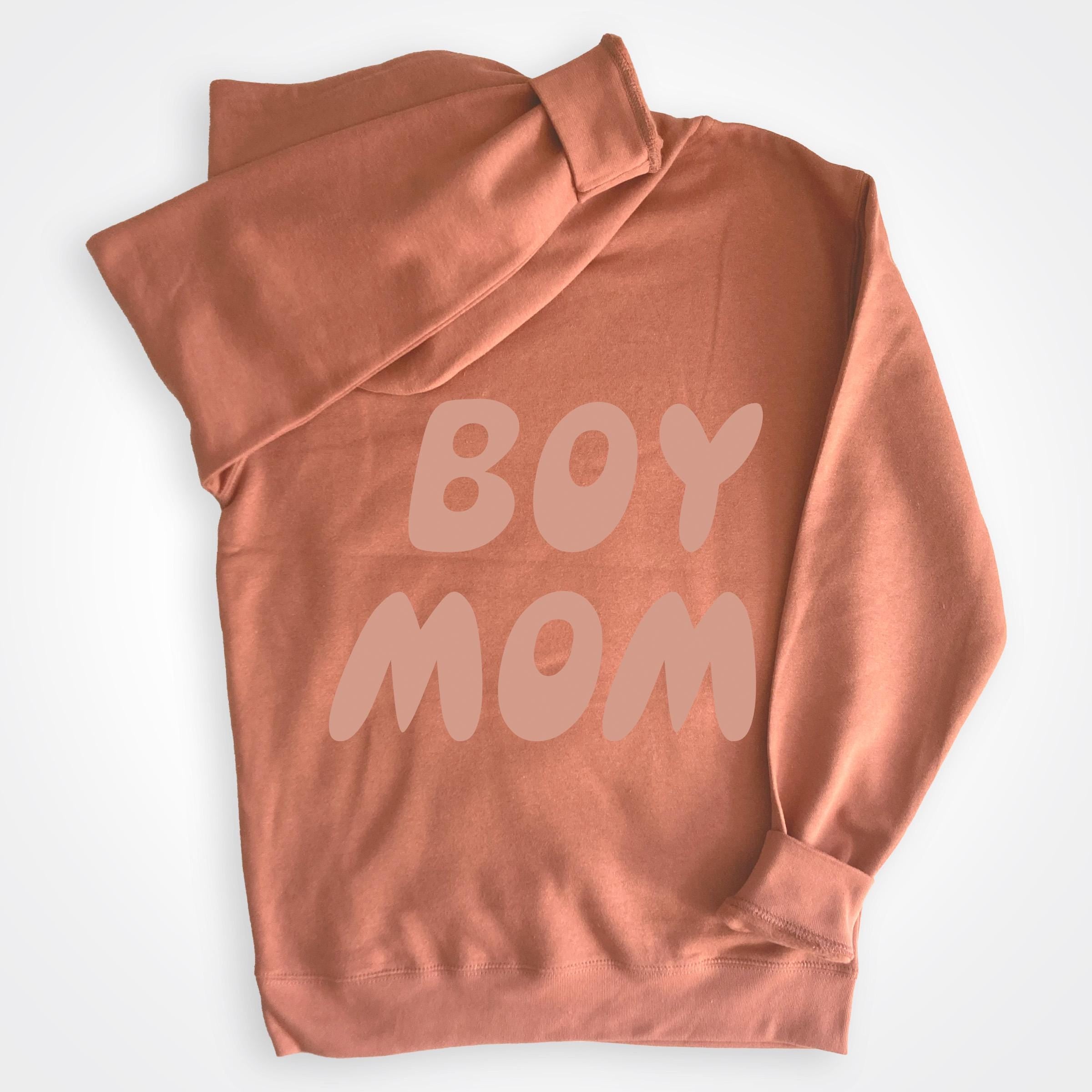 Boymom Desert Rose Fleece Hooded Sweatshirt Left Chest