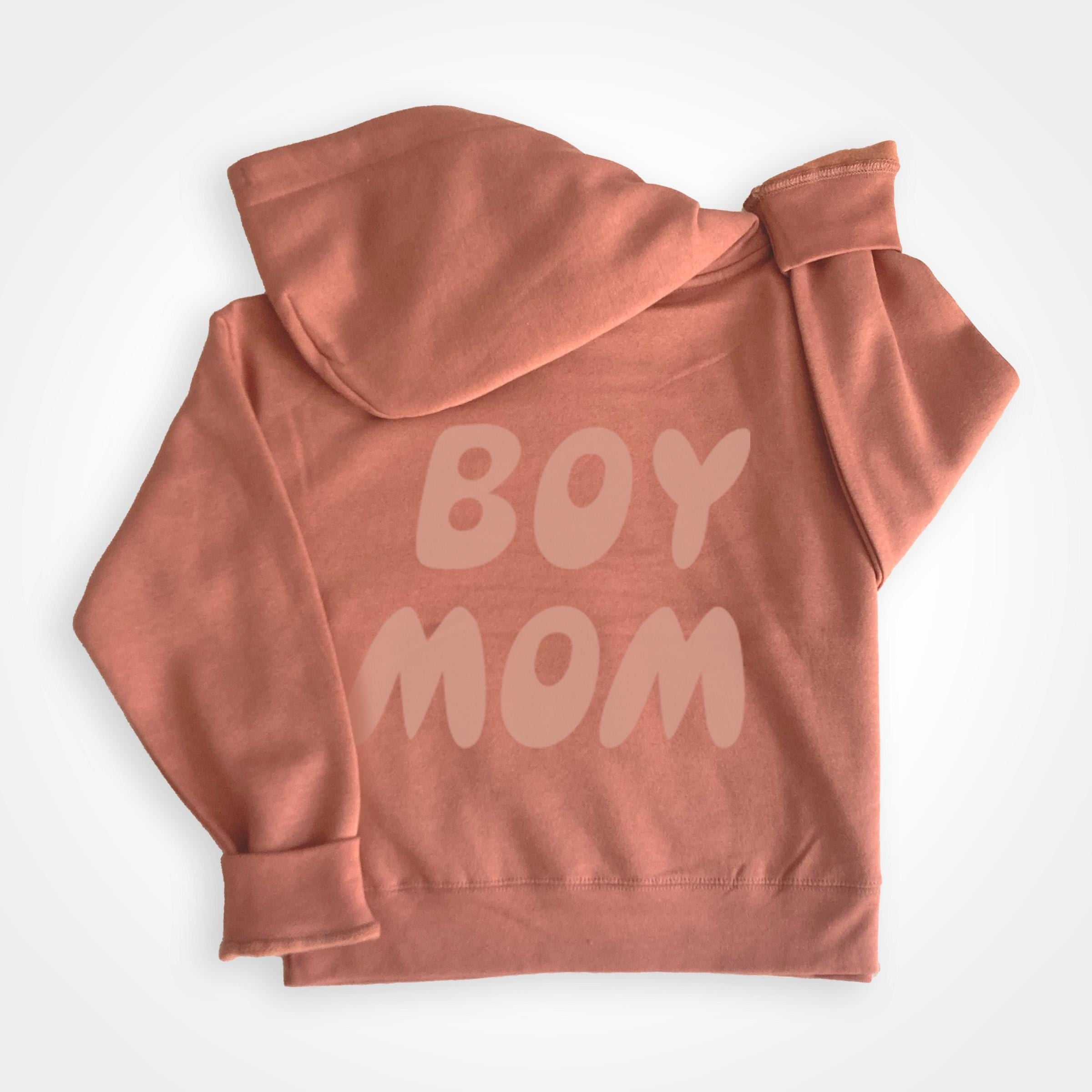 Boymom Desert Rose Modest Crop Fleece Hooded Sweatshirt Full