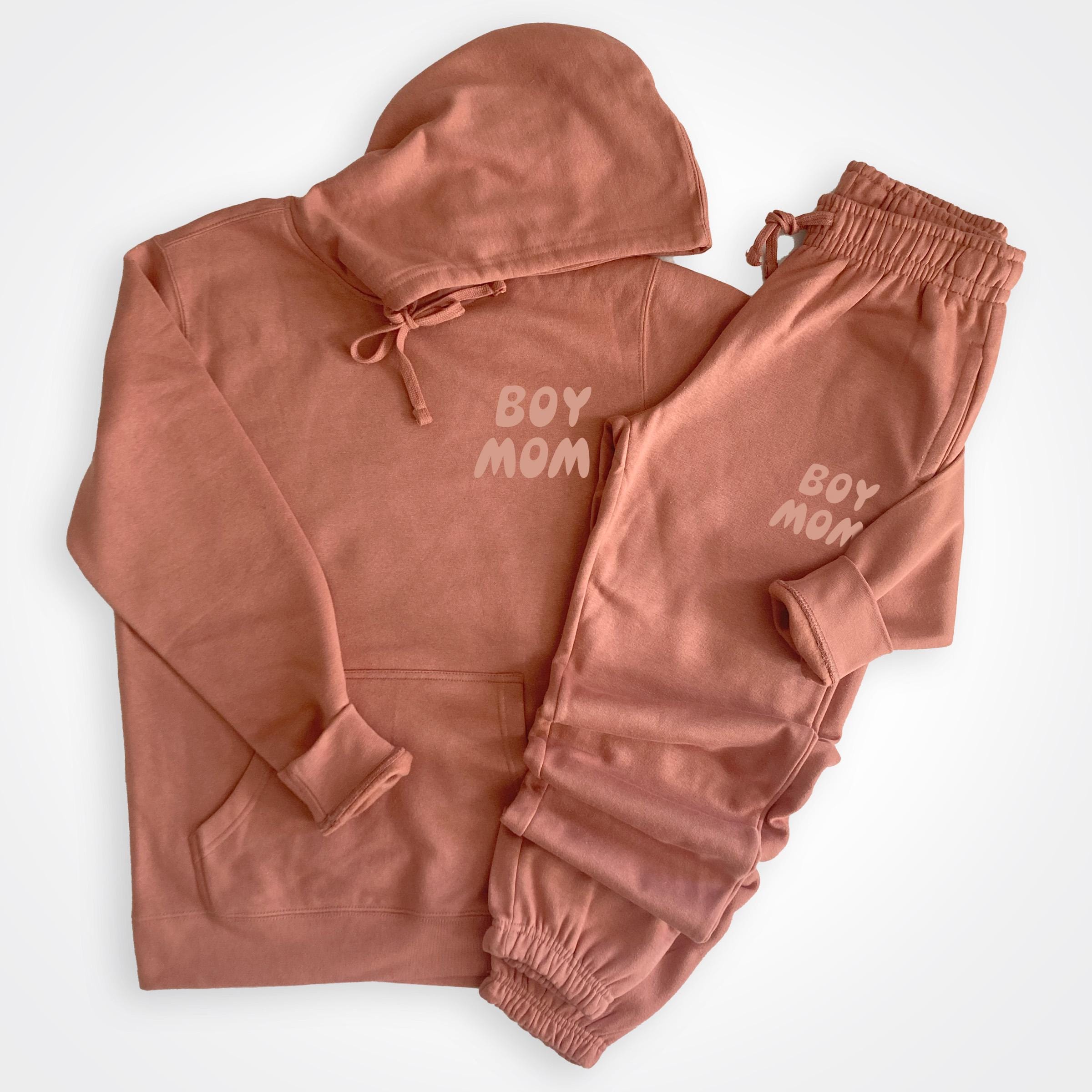 Boymom Desert Rose Fleece Hooded Sweatshirt Left Chest