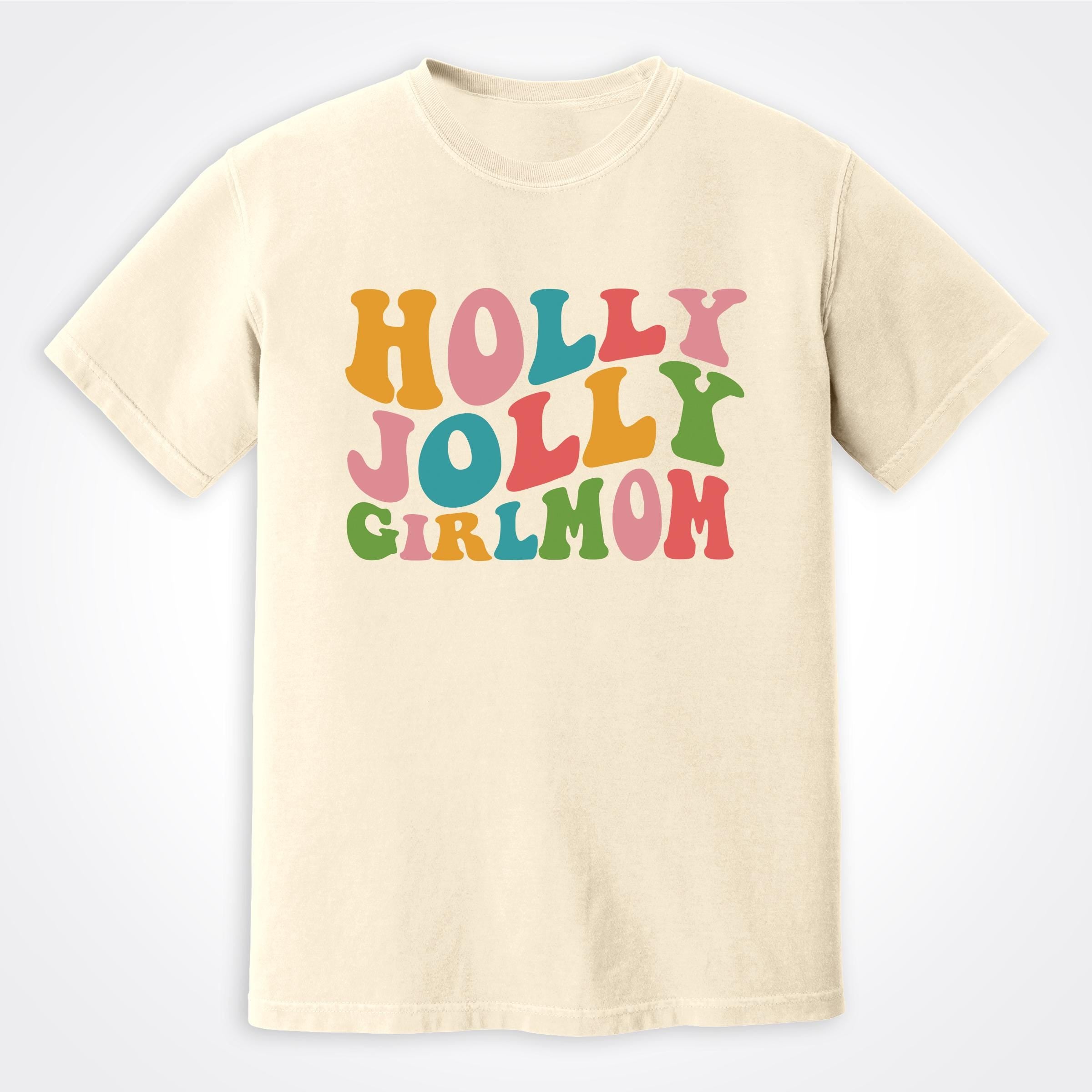 Girlmom® Holly Jolly Heavyweight Tee In Ivory