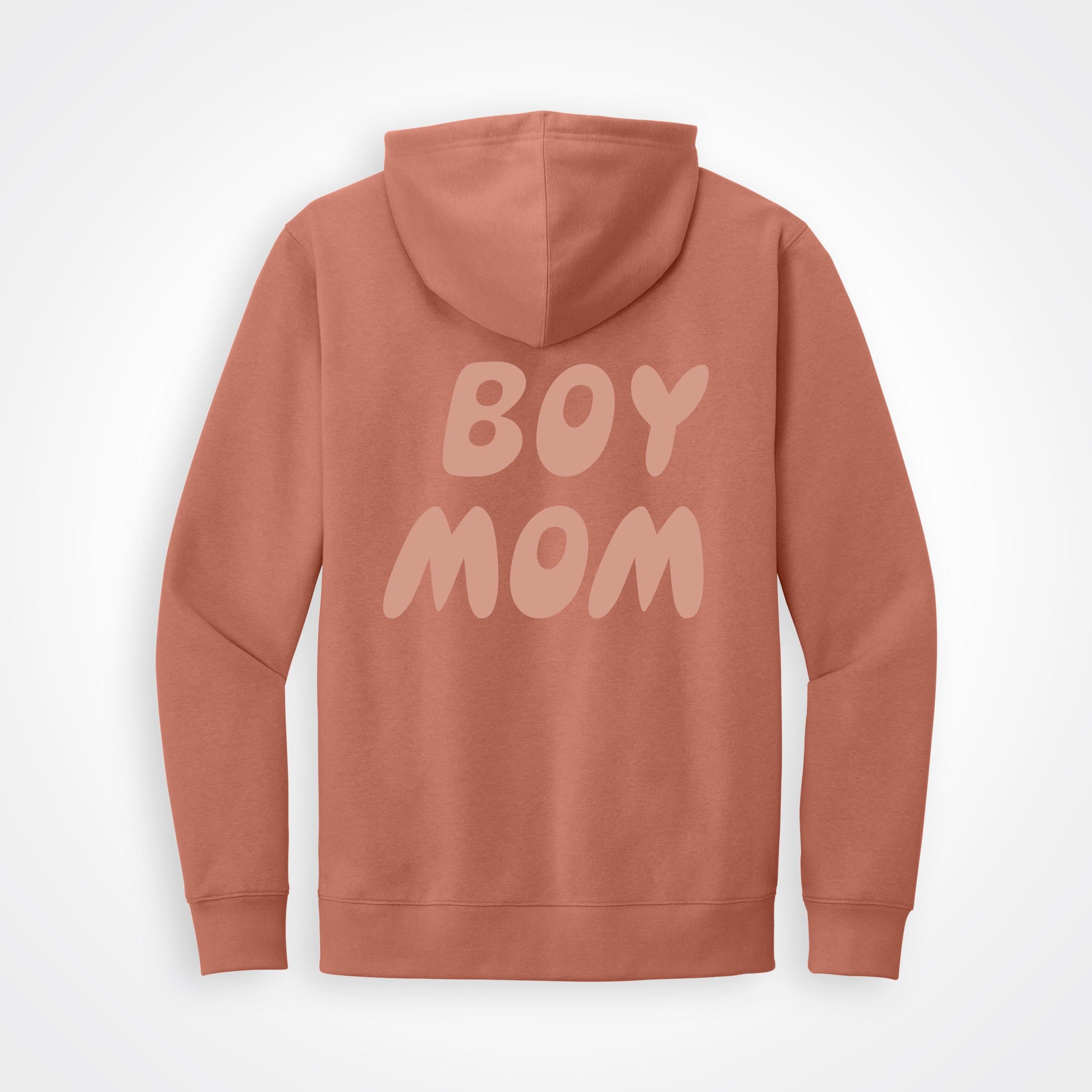 Boymom Desert Rose Fleece Hooded Sweatshirt Left Chest