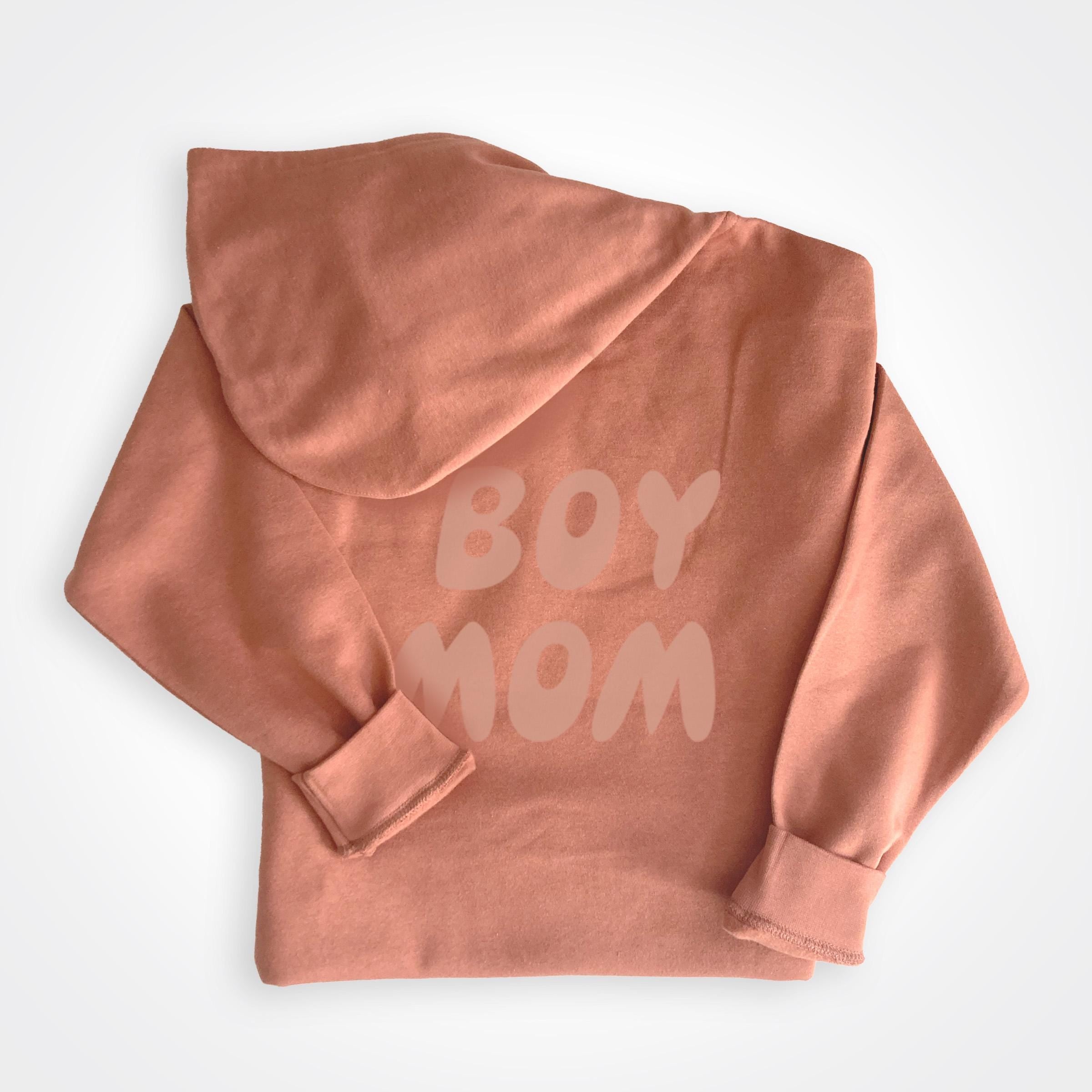 Boymom Desert Rose Fleece Hooded Sweatshirt Left Chest