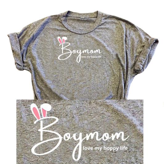 Boymom Love My Hoppy Life Heather Gray